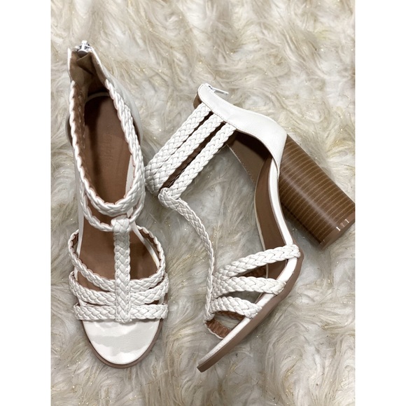 White Block Heels - Picture 1 of 7